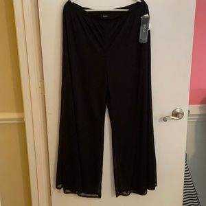Black Polyester Palazzo Pants-Size XL